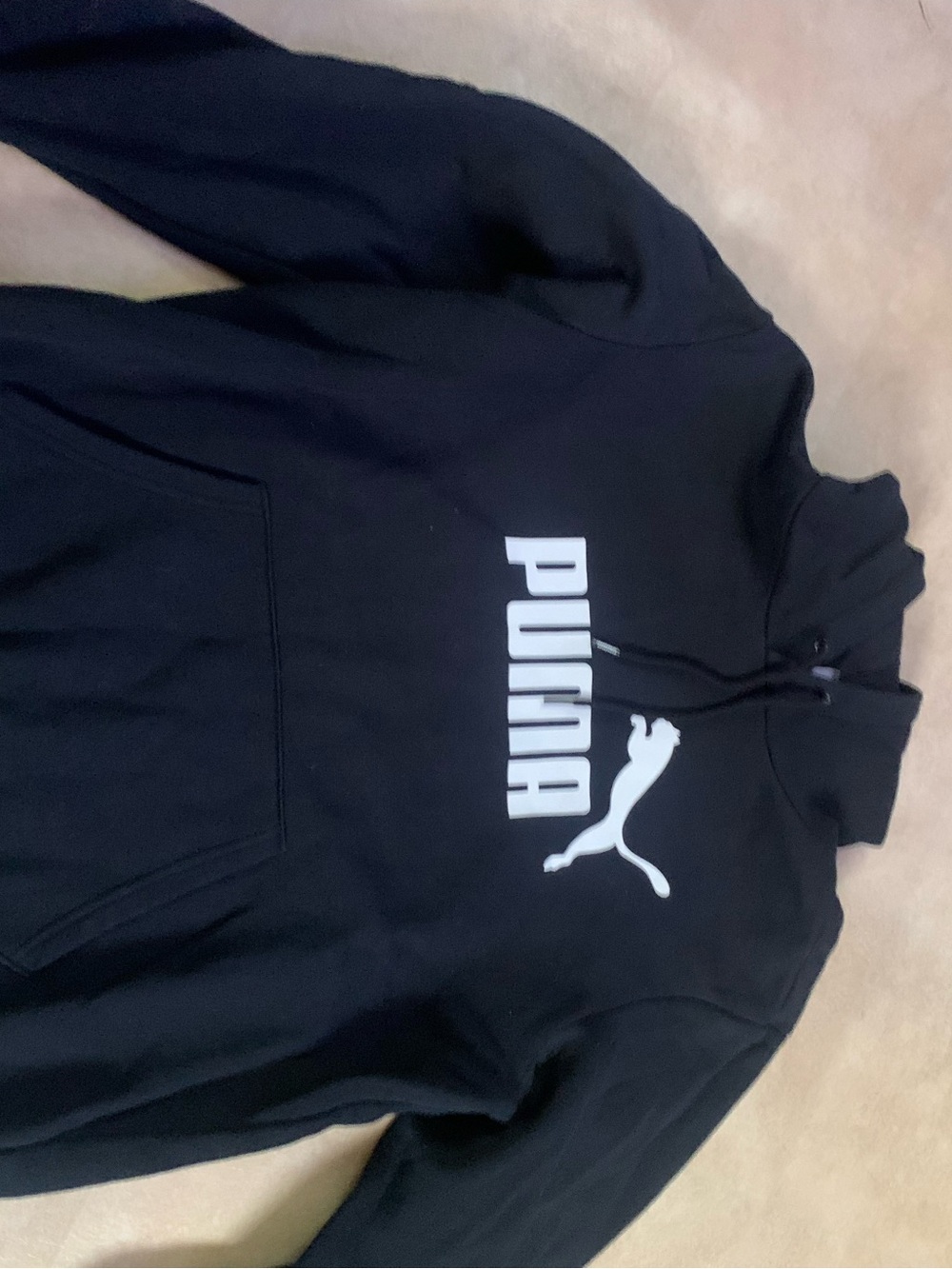 Puma Black Crewneck Hoodie with White Logo